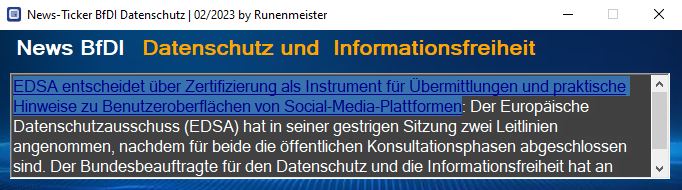 News-Ticker BfDI Datenschutz